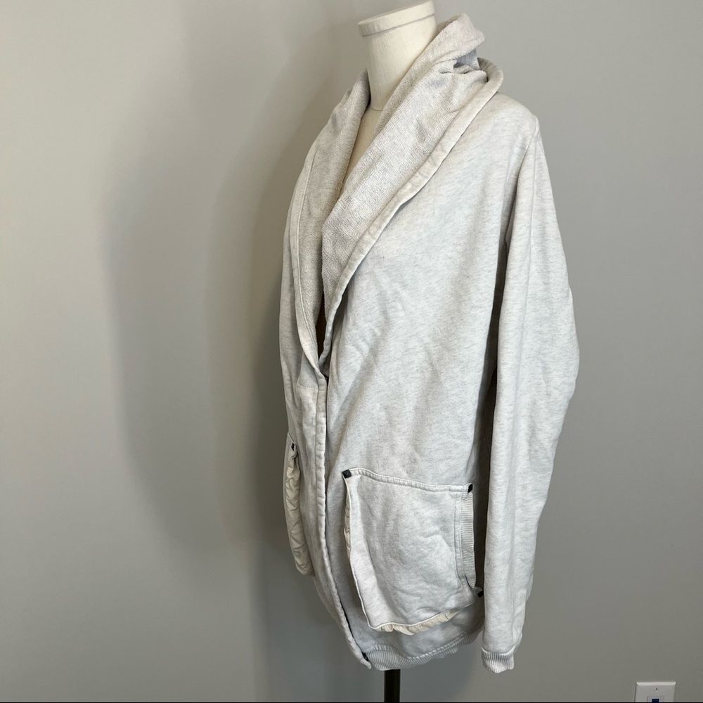 Aritzia Wilfred Roussea Zip Up Cardigan Sweater Ivory Cream Shawl Collar - Picture 8 of 16